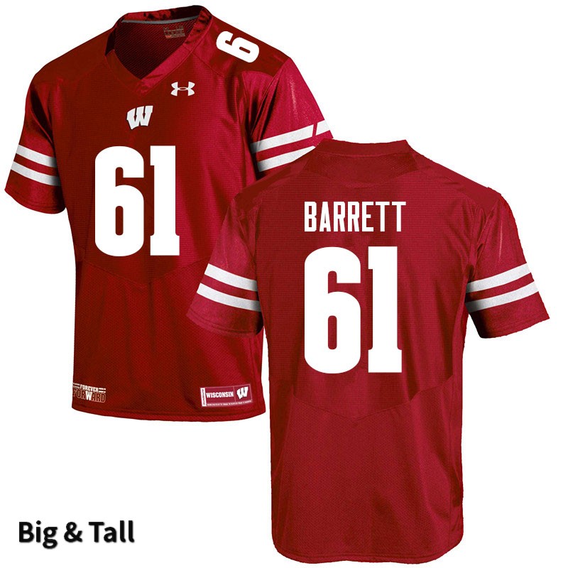 Wisconsin Badgers Men's #61 Dylan Barrett NCAA Under Armour Authentic Red Big & Tall College Stitched Football Jersey UI40D47GY